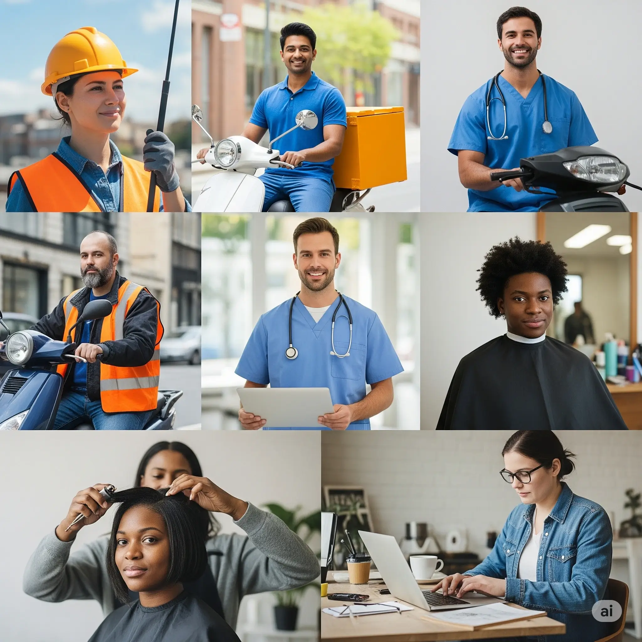 Trabajador independiente usando su computador